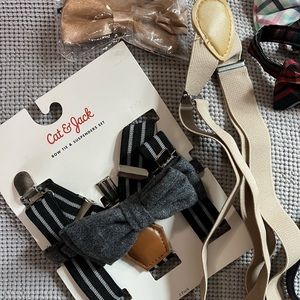 Lot of infant/toddler bow ties & suspenders
